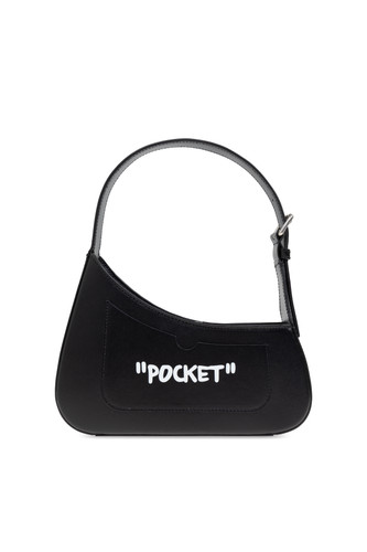 OFF WHITE Jitney 1.0 Black Leather Shoulder Bag New & Authentic