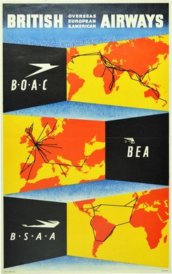 British Airways BOAC BSAA BEA Routenkarte