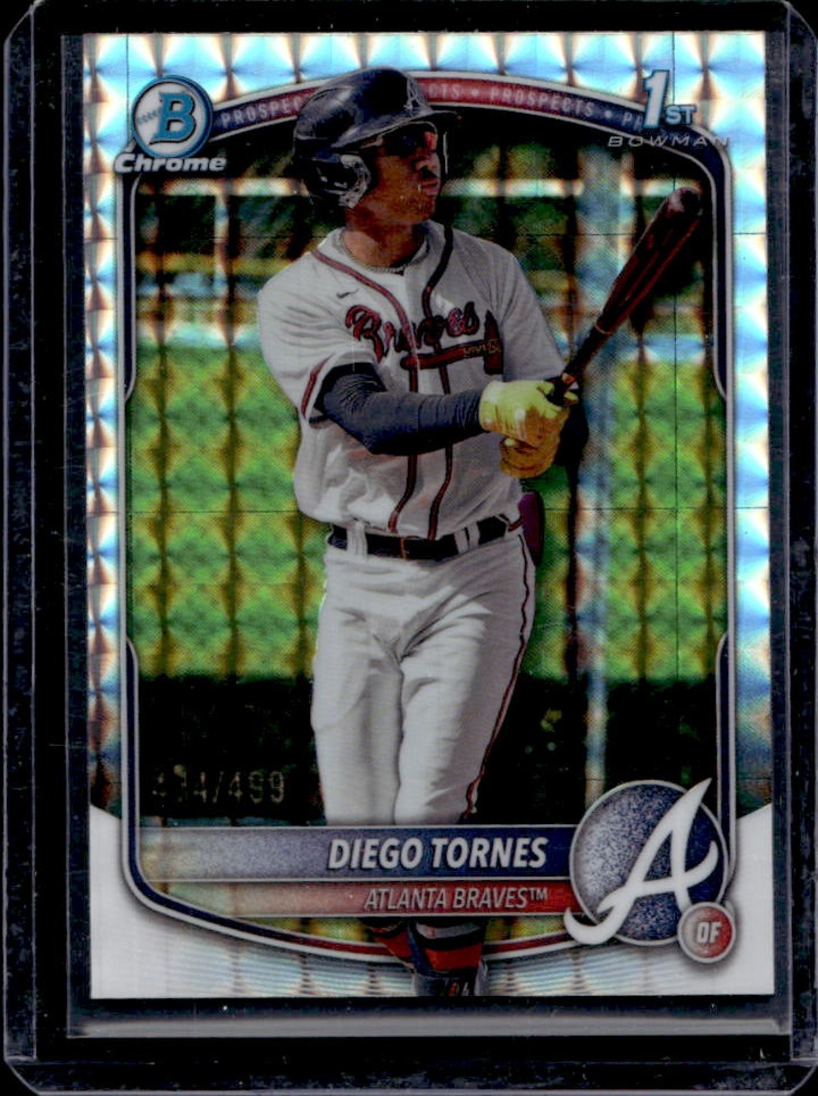 2025 Bowman Chrome Diego Tornes Geometric Refractor 1st Prospect #/499 Braves