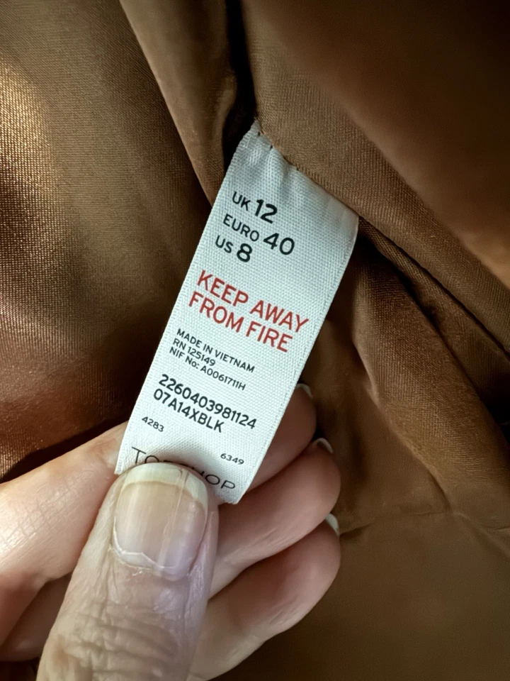 TOPSHOP Princess Fit and Flare Wool Blend Riding Coat Black Size US 8 Gorgeous - Image 4 of 4