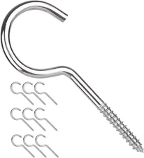 Share Large Screw Hooks, 4 Inches Heavy Duty Ceiling Hooks for Indoor and Outdoo