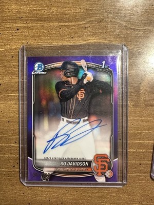 Bo Davidson 2025 Bowman Chrome 1st Bowman TRUE Purple Auto /250 #CPA-BD Giants