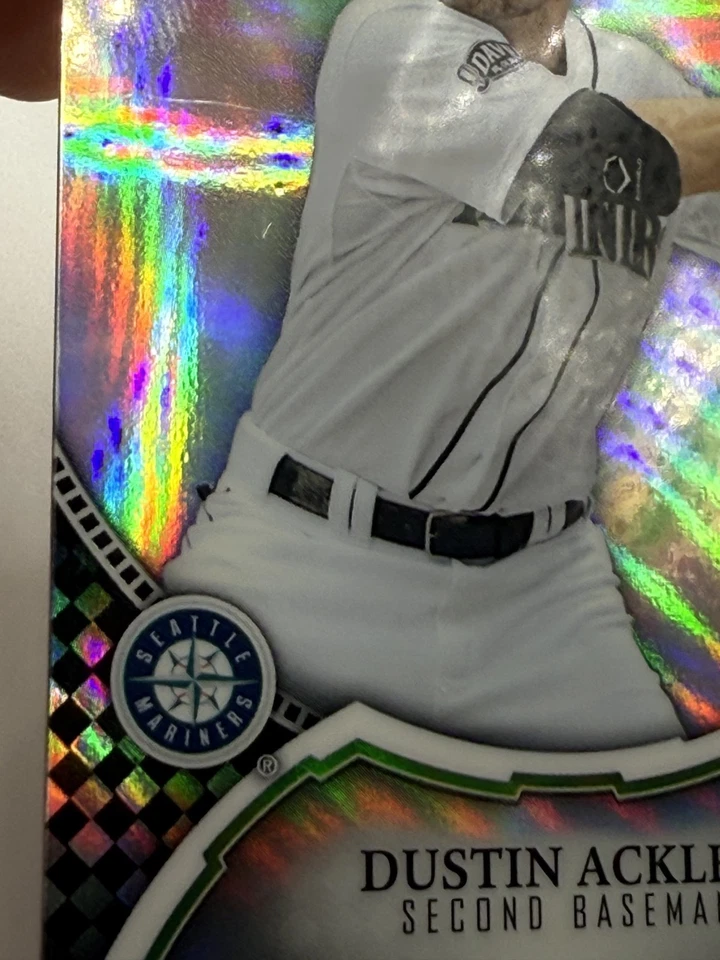 Tarjeta de novato Dustin Ackley 2011 Bowman Sterling Black Refractor #11/25 RC I7 Foto 3 de 4