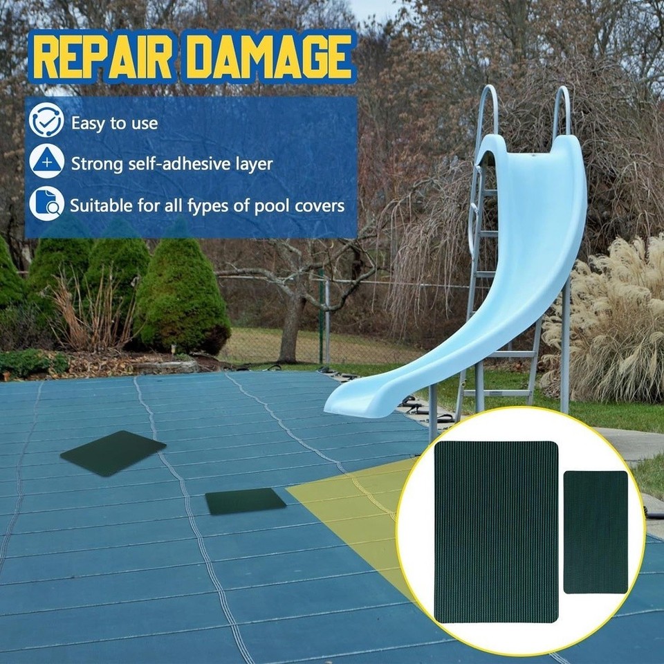 Swimming Pool Cover Repair Patches 4pcs Waterproof PE Material Easy Use | eBay Australia