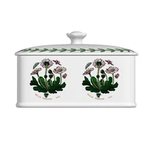 Botanic Garden 6" Butter Keeper with Knob Lid, Assorted Floral Motifs - Porce...
