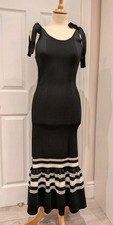 H&M CONSCIOUS BLACK KNITTED STRAPPY FISHTAIL DRESS SMALL EXCELLENT CONDITION