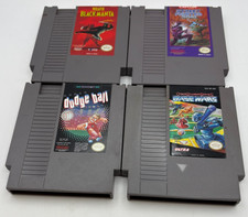 NES CARTRIDGE LOT OF 4 - STREET FIGHTER 2010 - SUPER DODGEBALL - BASEWARS - +1