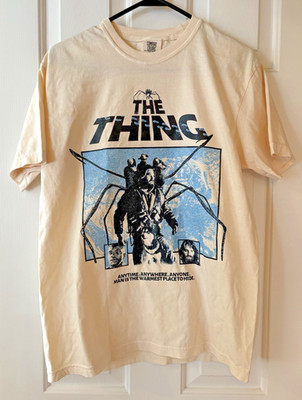 The Thing Horror Movie Graphic T Shirt Comfort Colors Medium Beige Cotton