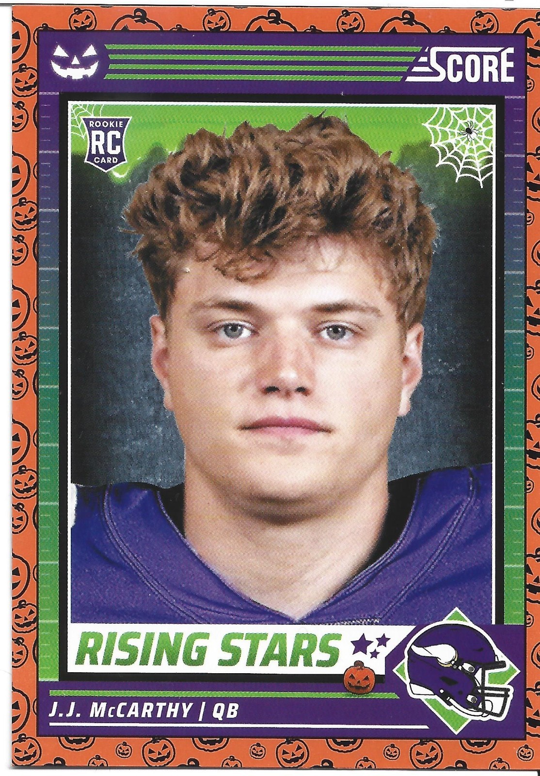 2024 Panini Score-A-Treat - Rising Stars J.J. McCarthy #19 Orange Pumpkins (RC)