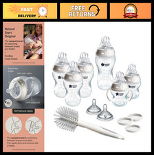 12-Piece BPA-Free Baby Bottle Set, 5oz 9oz Sizes, Breast-Like Nipples, Cleanin