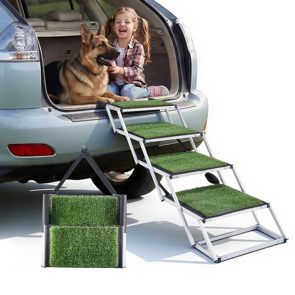 Vevor Hundetreppe Auto Klappbar Hunderampe 4 Stufen 90Kg Einstiegshilfe SUV LKW-image
