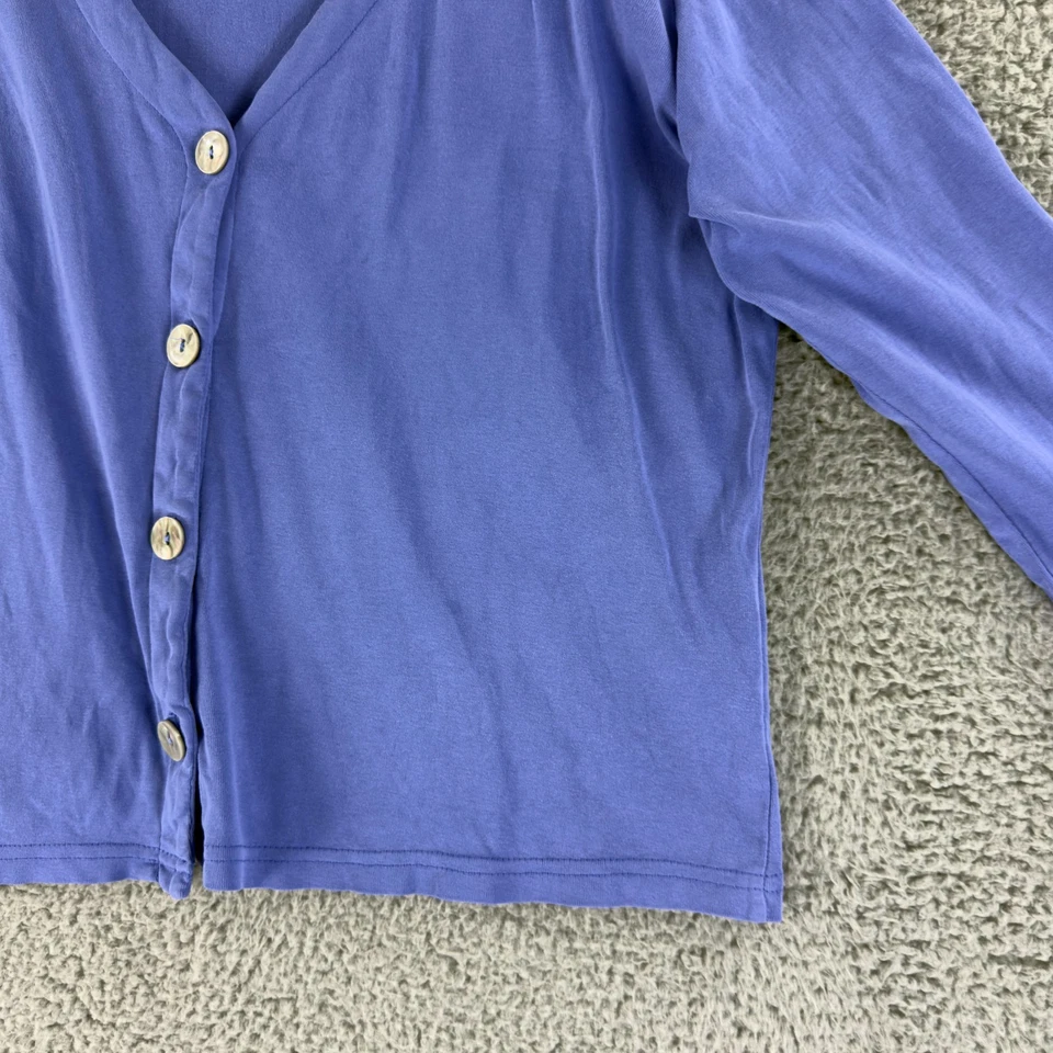 Cárdigan suéter Fresh Produce para mujer talla XL azul con botones 100 % algodón EE. UU. Foto 4 de 4