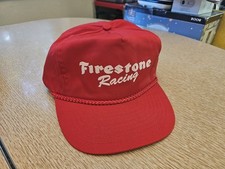 Vintage 1990's Firestone Racing Snapback Rope Hat Cap RED NWOT