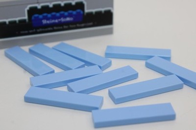 Lego (c) 10x Fliesen - 1x4 hellblau - 2431 - bright light tile - Kacheln -