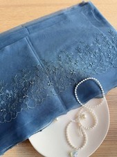 5 yds blue floral embroidery lace trim 260269
