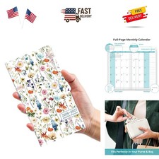 Portable 2026-2027 Monthly Planner - Wildflower Pocket Calendar, 6.5" x 3.5"