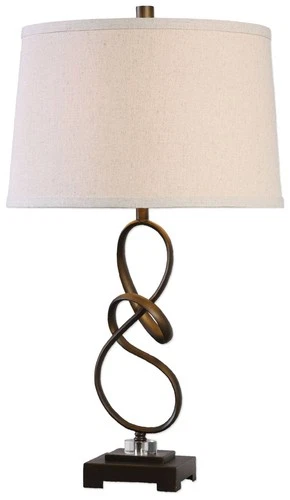 Modern Table Lamp 27 1/4" Tall Oil-Rubbed Bronze Beige Shade Living Room Bedroom - Picture 2 of 3