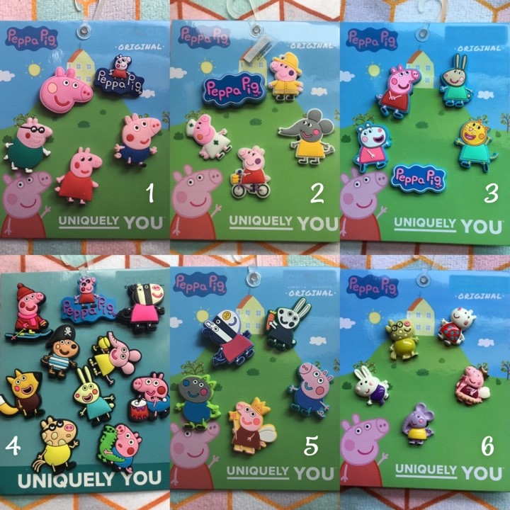 Crocs Handmade jibbitz 5-10pc Peppa Pig Pack shoe charms set