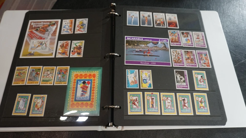 Súper bonita colección 1992 Juegos Olímpicos Barcelona y Albertville sellos MNH en álbum Foto 4 de 4