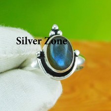 Labradorite Gemstone 925 Sterling Silver Handmade Jewelry Ring Size 5 to 13