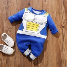 Baby Vegeta Cosplay Romper Anime Newborn Jumpsuit Soft Cotton 0-18M Costume