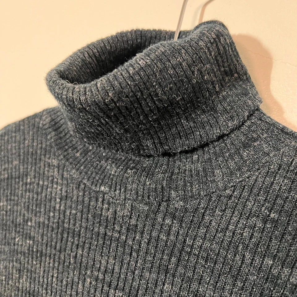 Givenchy for Chesa VINTAGE Ribbed Knit Turtleneck Dark Gray Winter Staple Large - Image 3 of 4