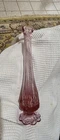 Vintage Fenton Swung Cabbage Rose vase in cranberry
