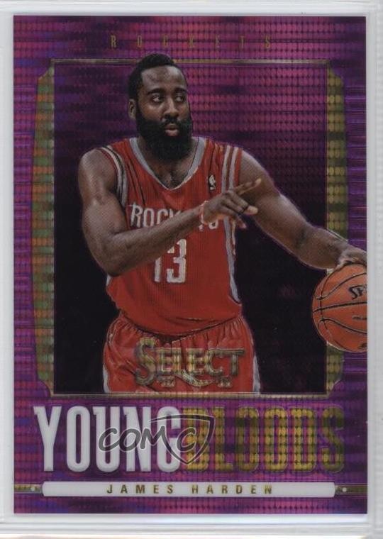 2013-14 Panini Select Young Bloods Purple Prizm 76/99 James Harden #1 1a3