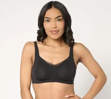 Evelyn & Bobbie Beyond Mesh Seamless Wirefree Bra Black XL New
