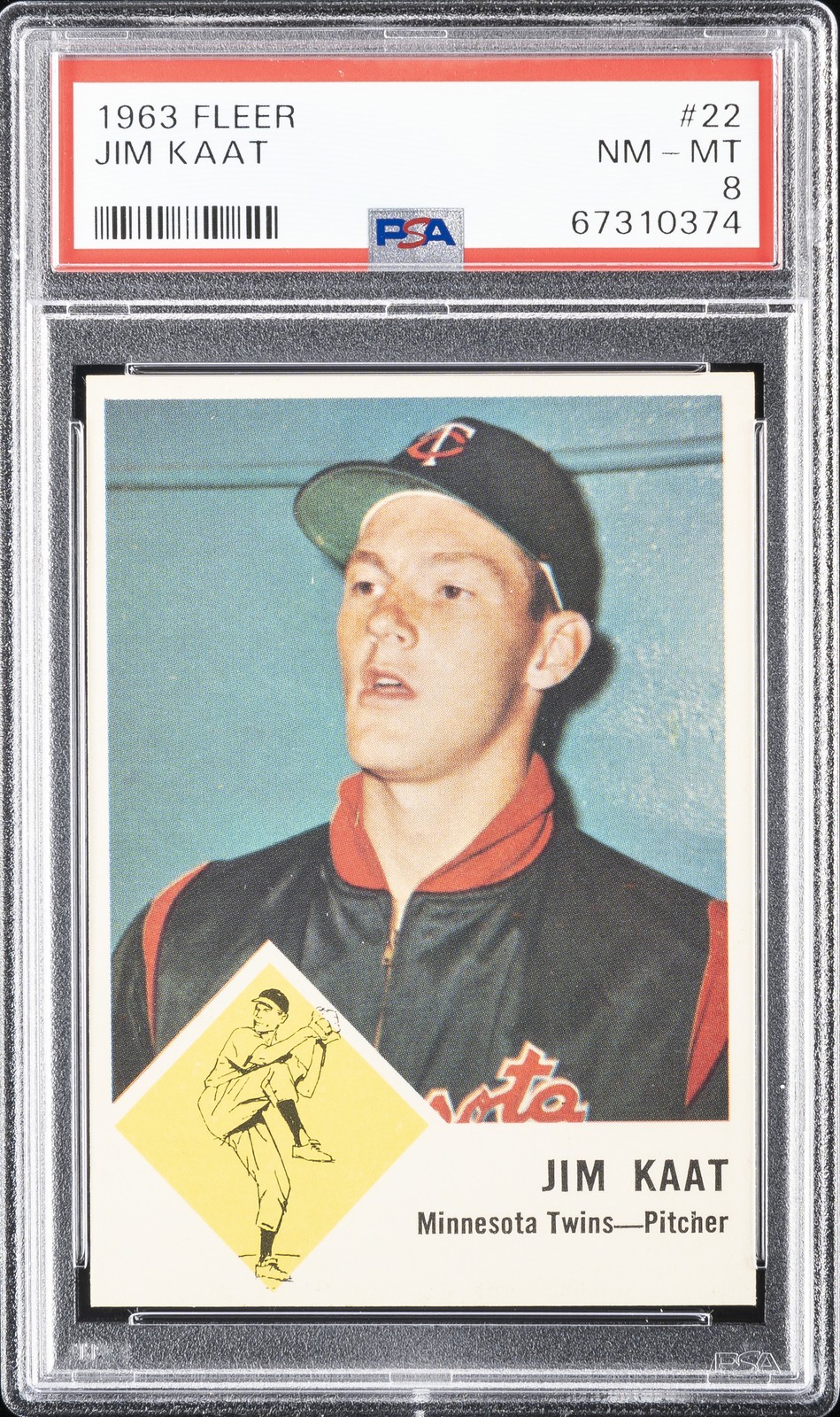 1963 FLEER #22 JIM KAAT PSA 8