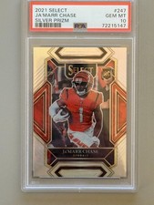 2021 PANINI SELECT SILVER PRIZM #247 JA'MARR CHASE PSA 10