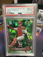 2022 Bowman Draft Chrome Sapphire Jimmy Crooks III Green /50 PSA 10! Pop 1