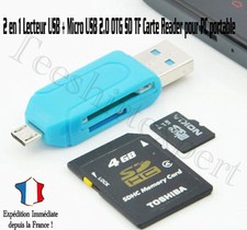 2 en 1 Lecteur USB + Micro USB 2.0 OTG SD TF Carte Reader pr PC Portable Mobile