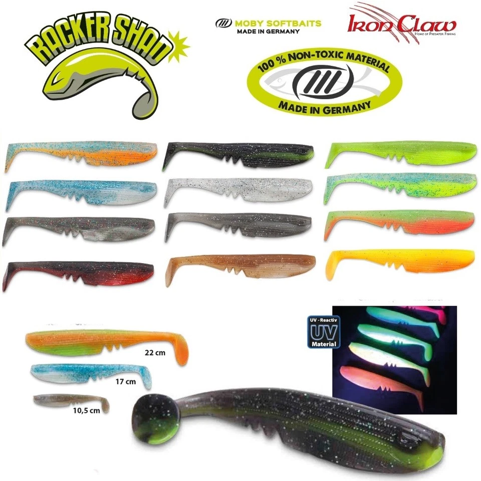 Sänger Iron Claw RACKER SHAD 17cm - Gummifisch lose von MOBY SOFTBAITS