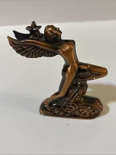 Table Lighter Winged Lady Nude  in Copper tone  Lighter 4”