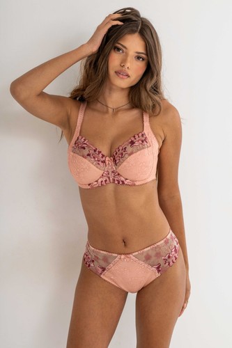 Sirens by Pour Moi 3826 Sofia Embroidered Bikini Brief Soft Pink/Mulberry - Picture 2 of 3