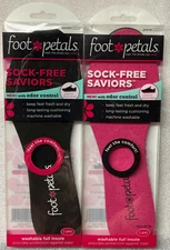 Foot Petals SOCK-FREE SAVIORS w/Odor Control! Washable FULL Insole PINK or BLACK
