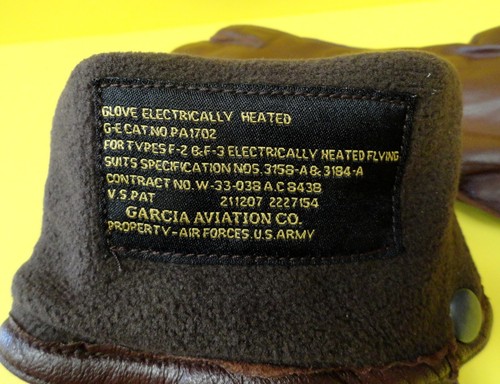 USAAF F-2/F-3 ELECTRICALLY HEATED FLYING GLOVES- SIZE MEDIUM - Picture 7 of 8