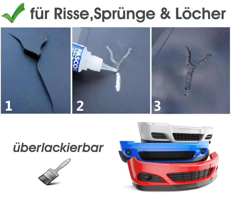 PASCOFIX Adhesivo Universal 2K Schweißnaht Pegamento Plástico Negro Relleno - Imagen 4 de 4