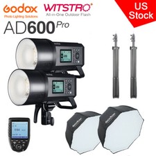 US 2 Godox AD600Pro 600W TTL Flash XPRO Trigger 120cm Octagon Softbox Stand Kit