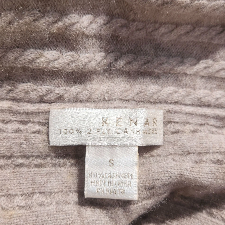 Cárdigan suéter Kenar para mujer 100 % cachemir gris manga larga frente abierto S marrón Foto 4 de 4