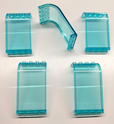 5x LEGO  Panel 3x4x6 Curved Top / Scheibe / Wand transparent hellblau 2571 NEU