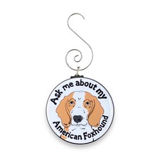 American Foxhound Mini Ornament Dog Holiday Decor Handmade Gift - 2.25"