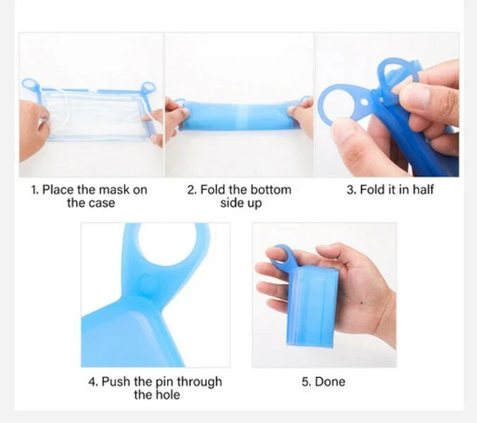 Face Mask Case Protector - Foldable - Wallet and Pocket size PINK US FAST SHIP - Image 3 of 4