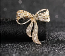 Christmas Pin Bow Brooch rhinestone Fashion jewelry NEW Free Ship 2 inch