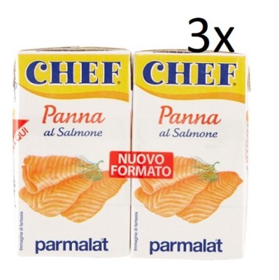 3x Parmalat Panna chef al salmone Sahne Kochcreme creme mit Lachs 2x 125g