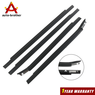 4× Window Moulding Weatherstrip Seal Belt For Toyota Tundra 2000-2006 Double Cab