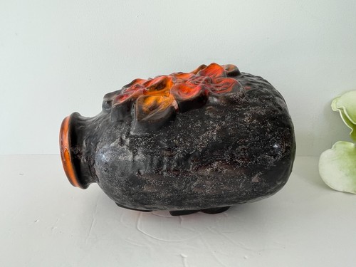 "Carstens Tonnieshof" Fat Lava Black-Orange Germany Pottery Vase 7764-25 - 第 24/24 張圖片