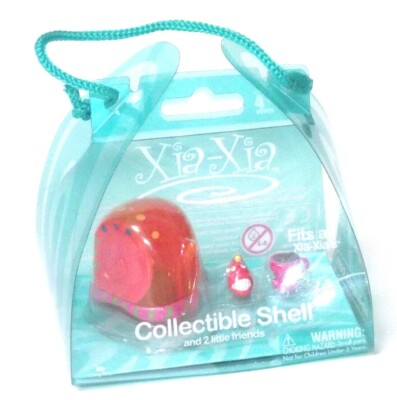 NIB Xia-Xia Collectible Shell + 2 Little Friends Orange Snail Item # 87102 Cepia