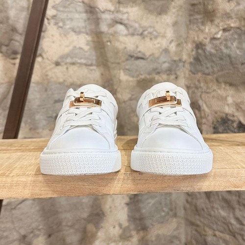 Hermès White Leather Femme Day Kelly Accent Sneakers - 36 IT - Picture 3 of 15